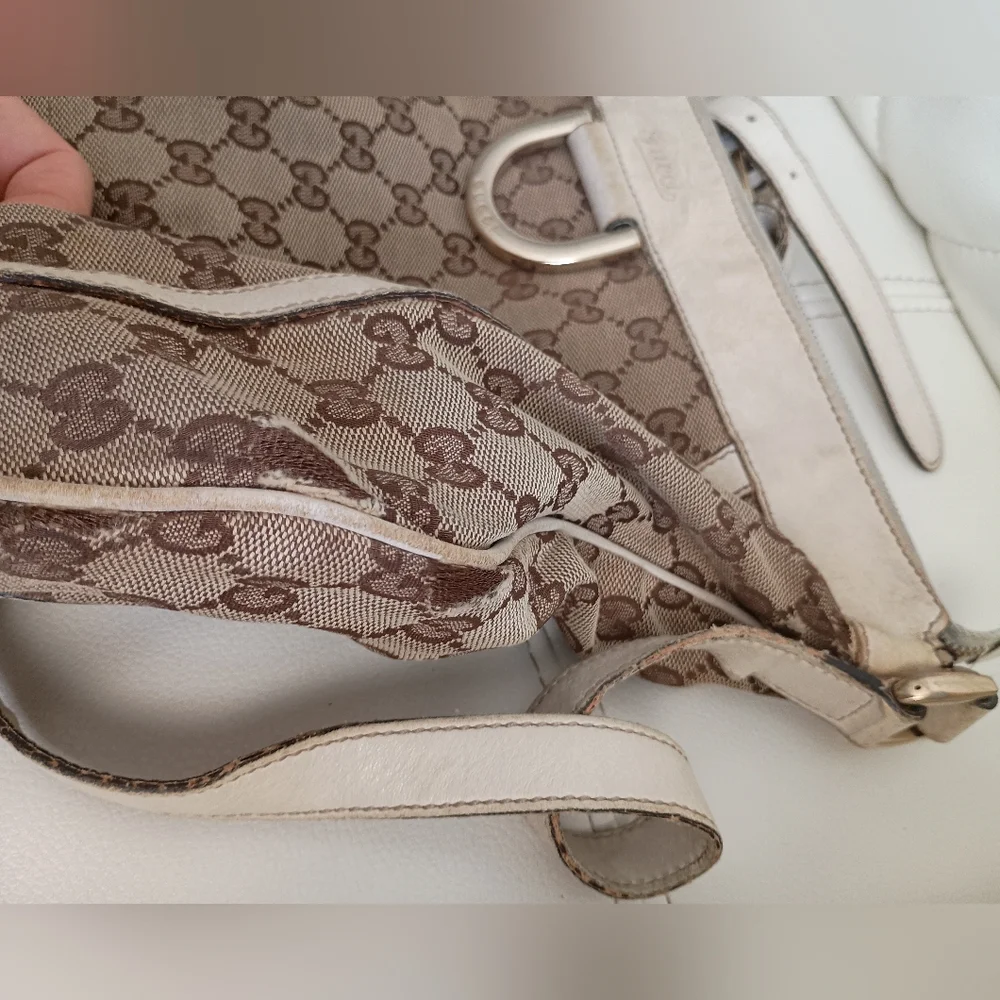 Authenticated Gucci GG Abbey D Ring Crossbody Brown Beige Canvas Fabric Bag - Picture 4 of 16